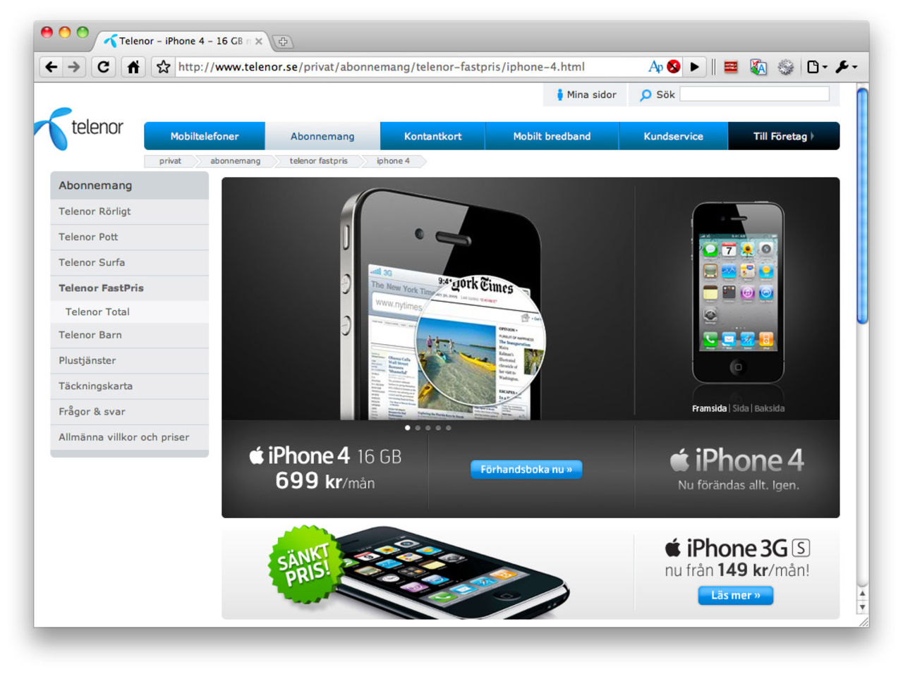 Nu kan man förhandsboka iPhone 4 hos Telenor