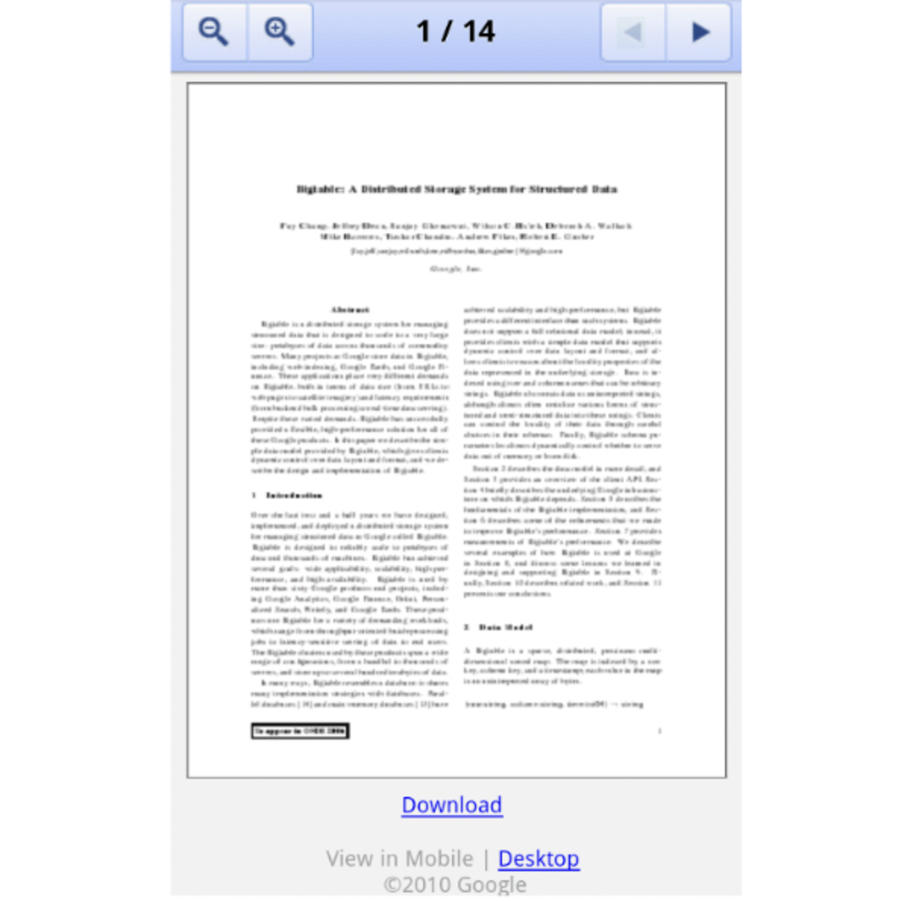 Google Docs viewer för mobila webbläsare