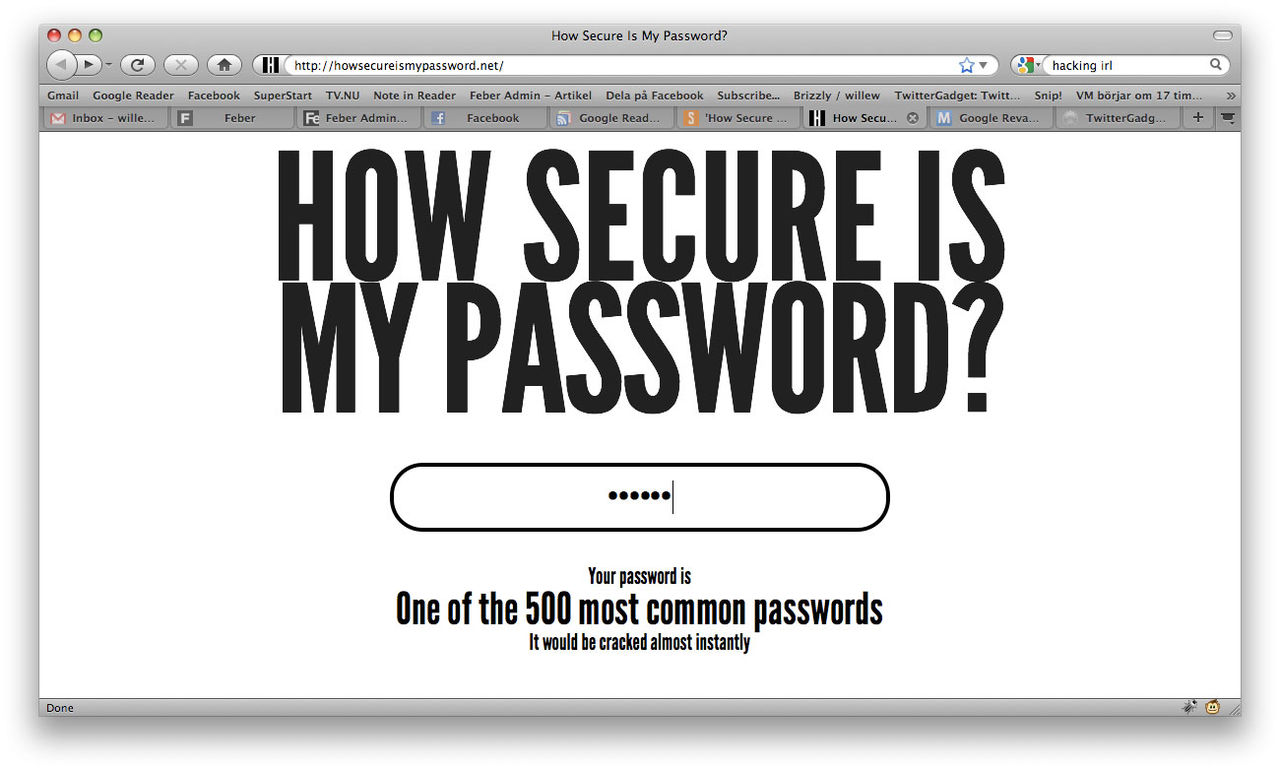 Har du ett säkert lösenord?
