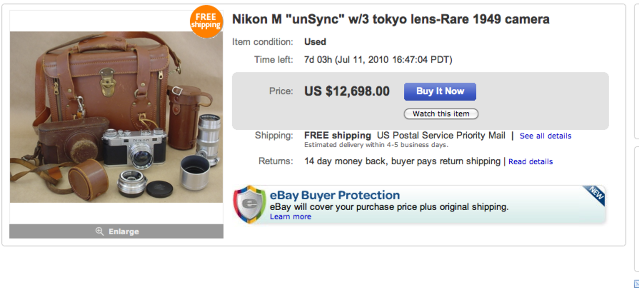 En av Nikons första kameror på eBay just nu