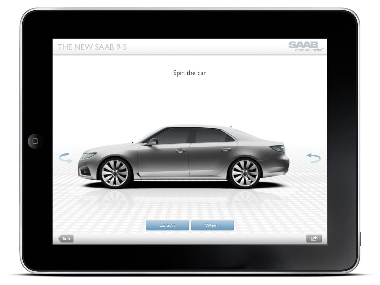 Nya Saab 9-5 som app