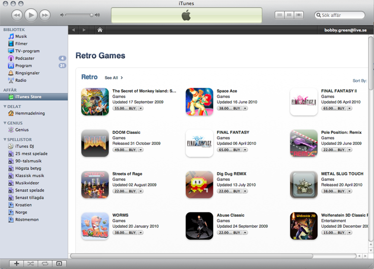 Retro-spel till App Store