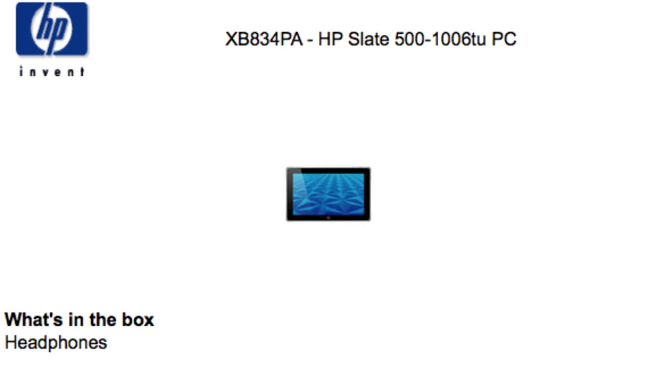 Mystisk HP Slate 500 dyker upp