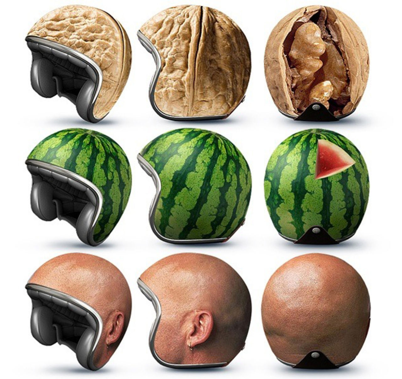 Galna motorcykel-hjälmar