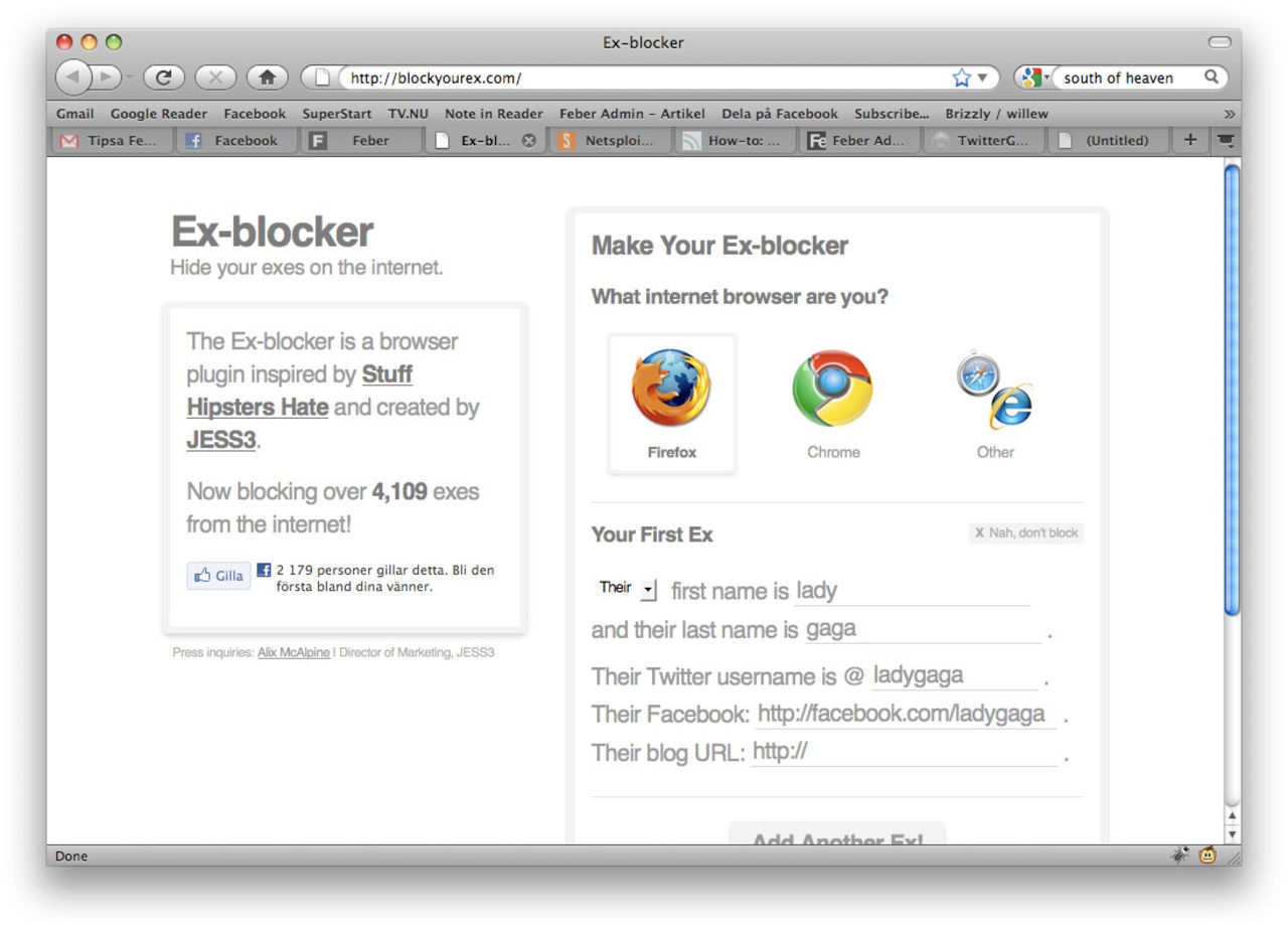 Ex-blocker gömmer dina ex från Internet