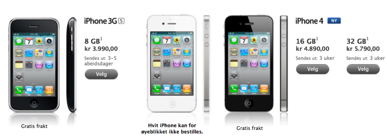 Nu finns iPhone 4 i norska och danska Apple Store