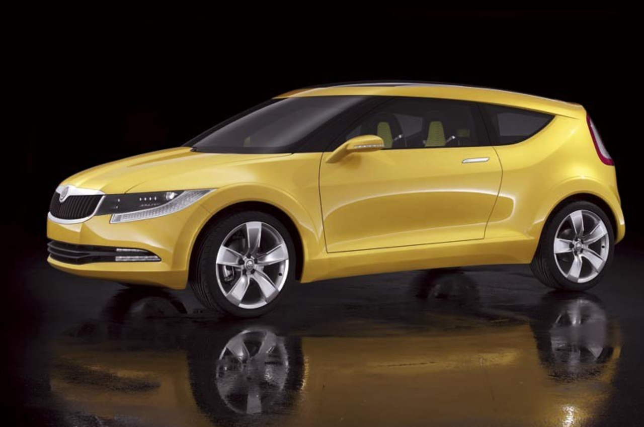 Minibil från Skoda på väg