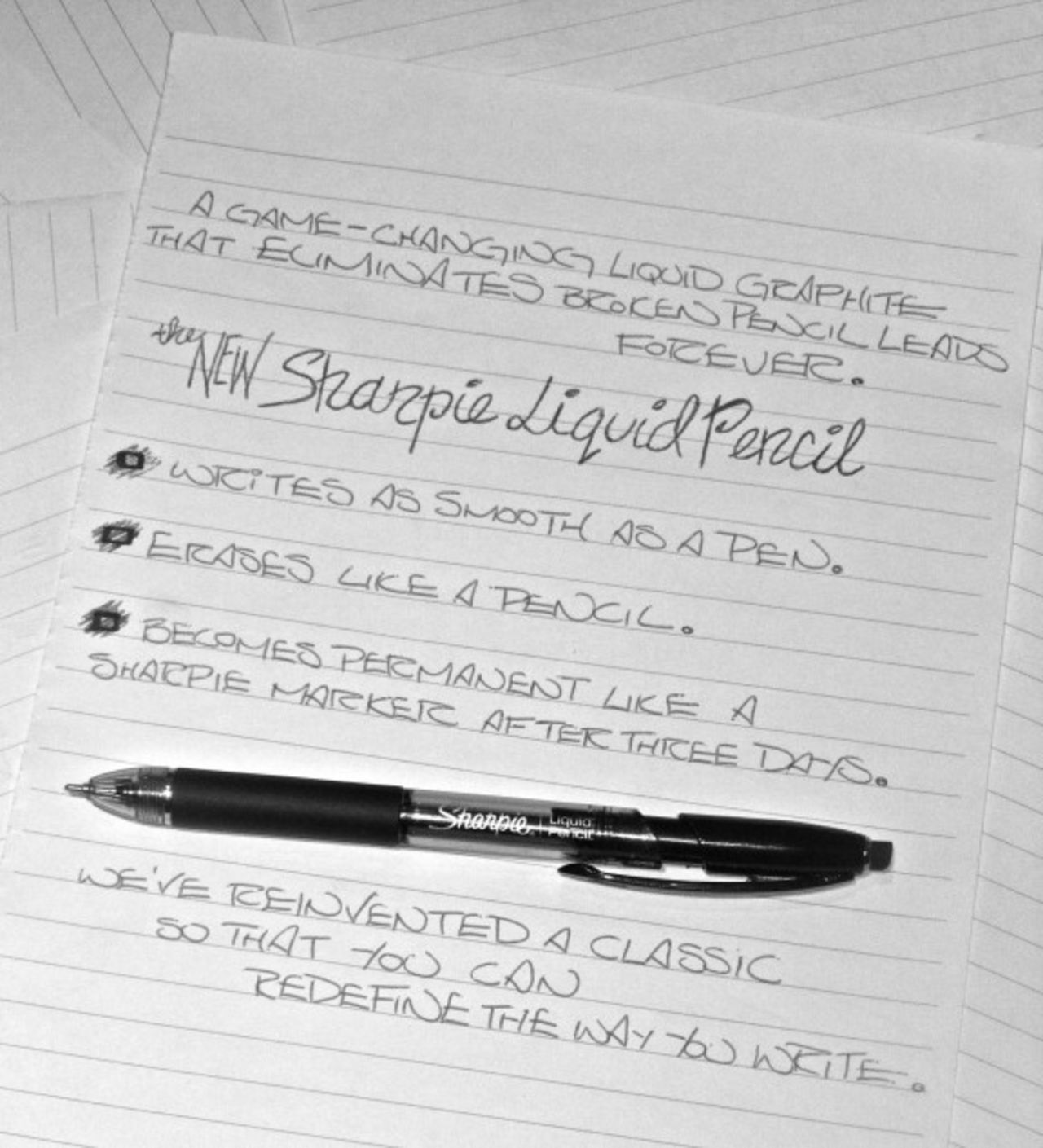 Sharpie Liquid Pencil har trögtorkande 