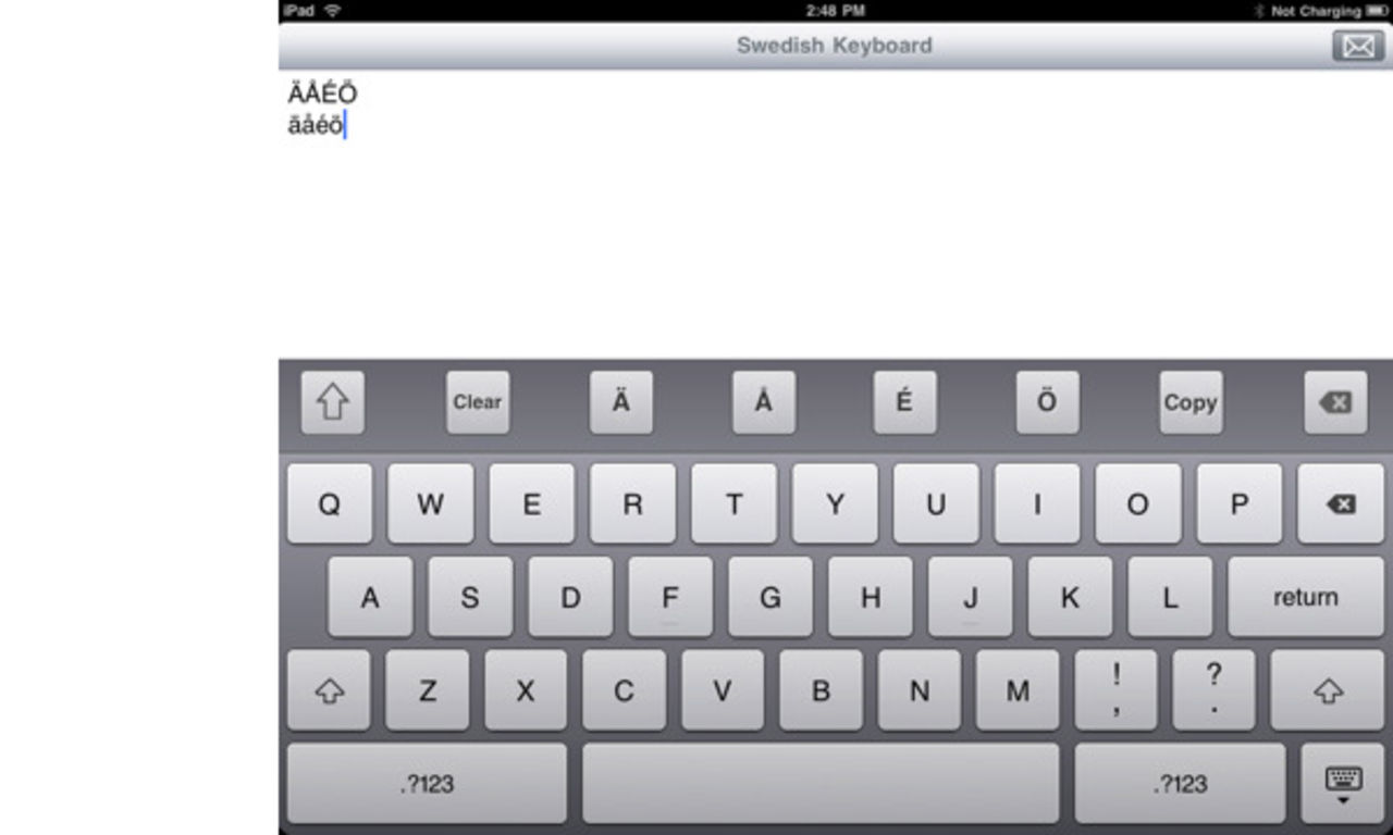 Svensk tangentbords-app till iPad är inte helt användbar