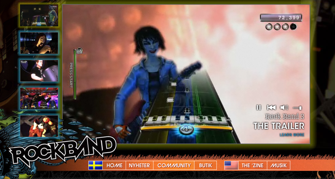 Sverige får egen Rock Band-sajt