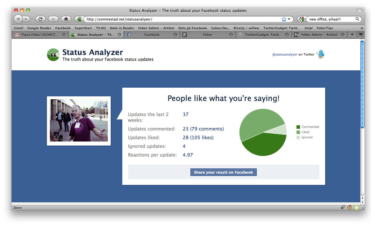 Status Analyzer kollar om någon bryr sig om dina Facebook-uppdateringar