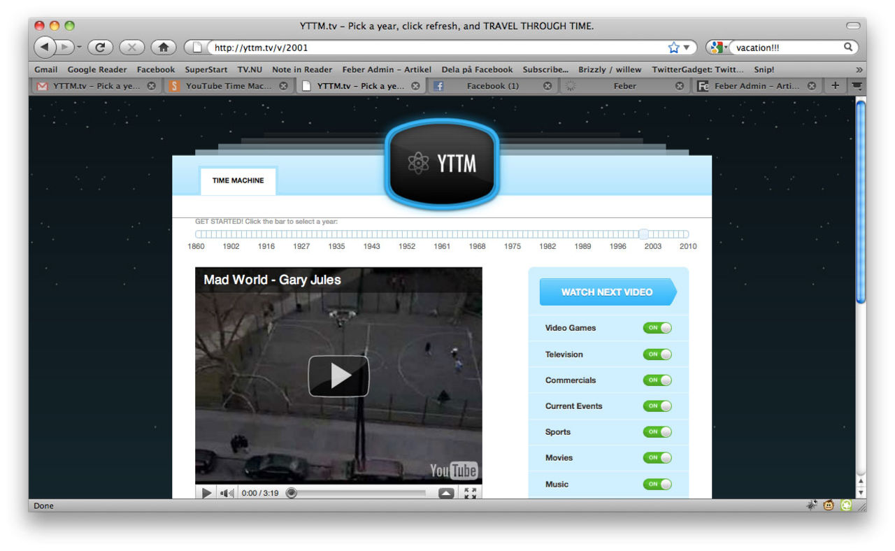 YTTM - YouTube TimeMachine