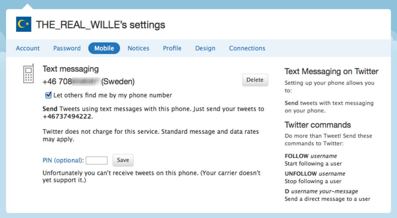 Nu kan du twittra via SMS med 3