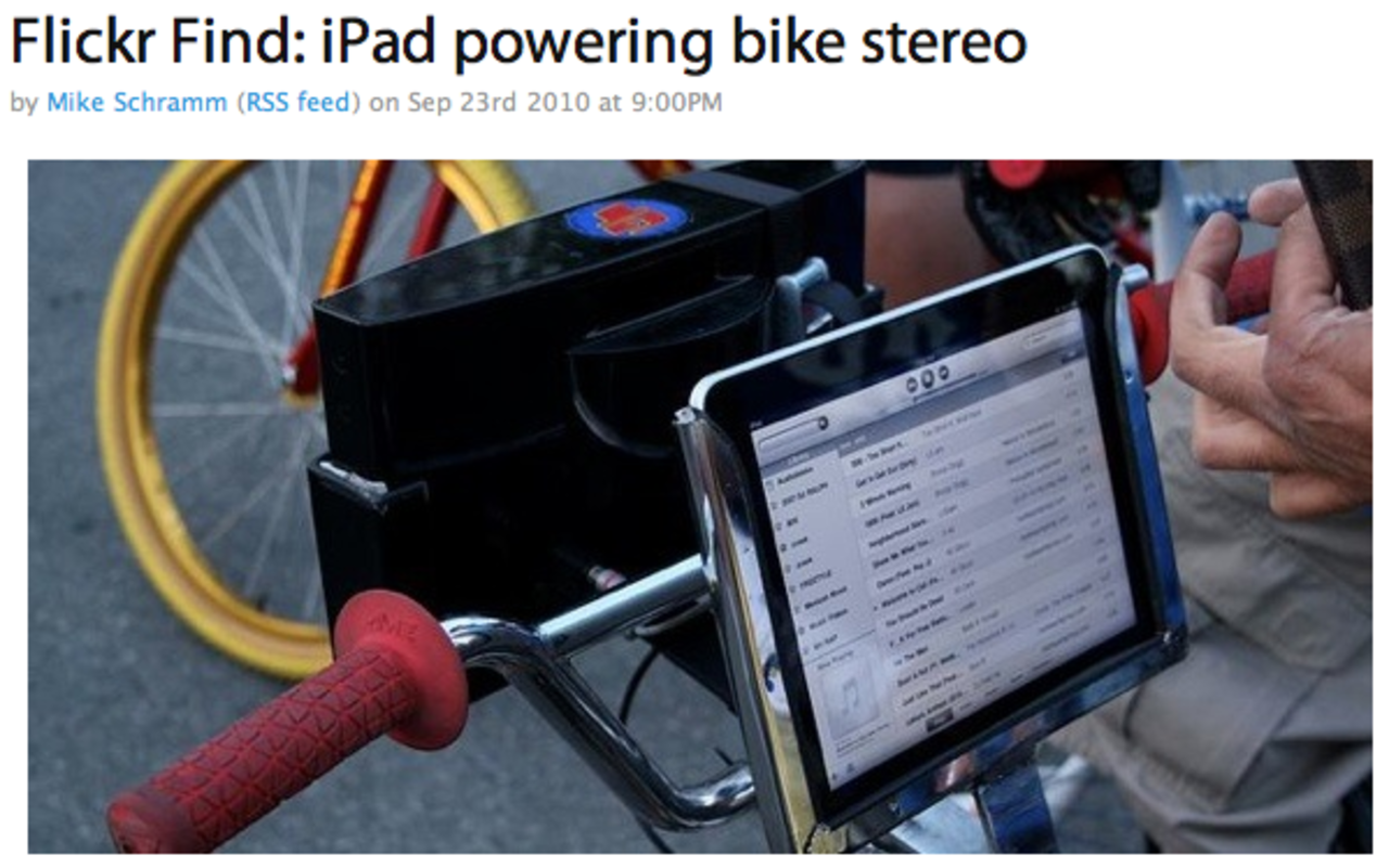 iPad-stereo till cykeln