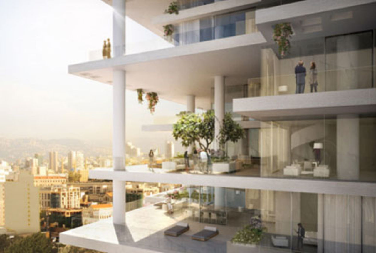 Spännande skyskrapa i Beirut