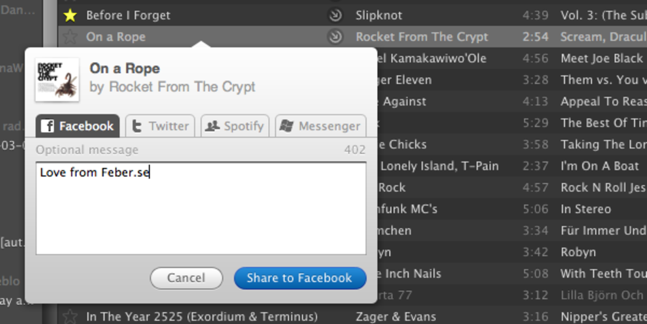 Ny delningsfunktion från Spotify