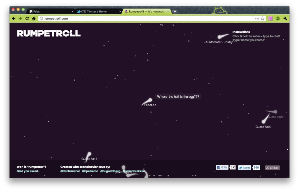 Rumpetroll - styr spermier i HTML5