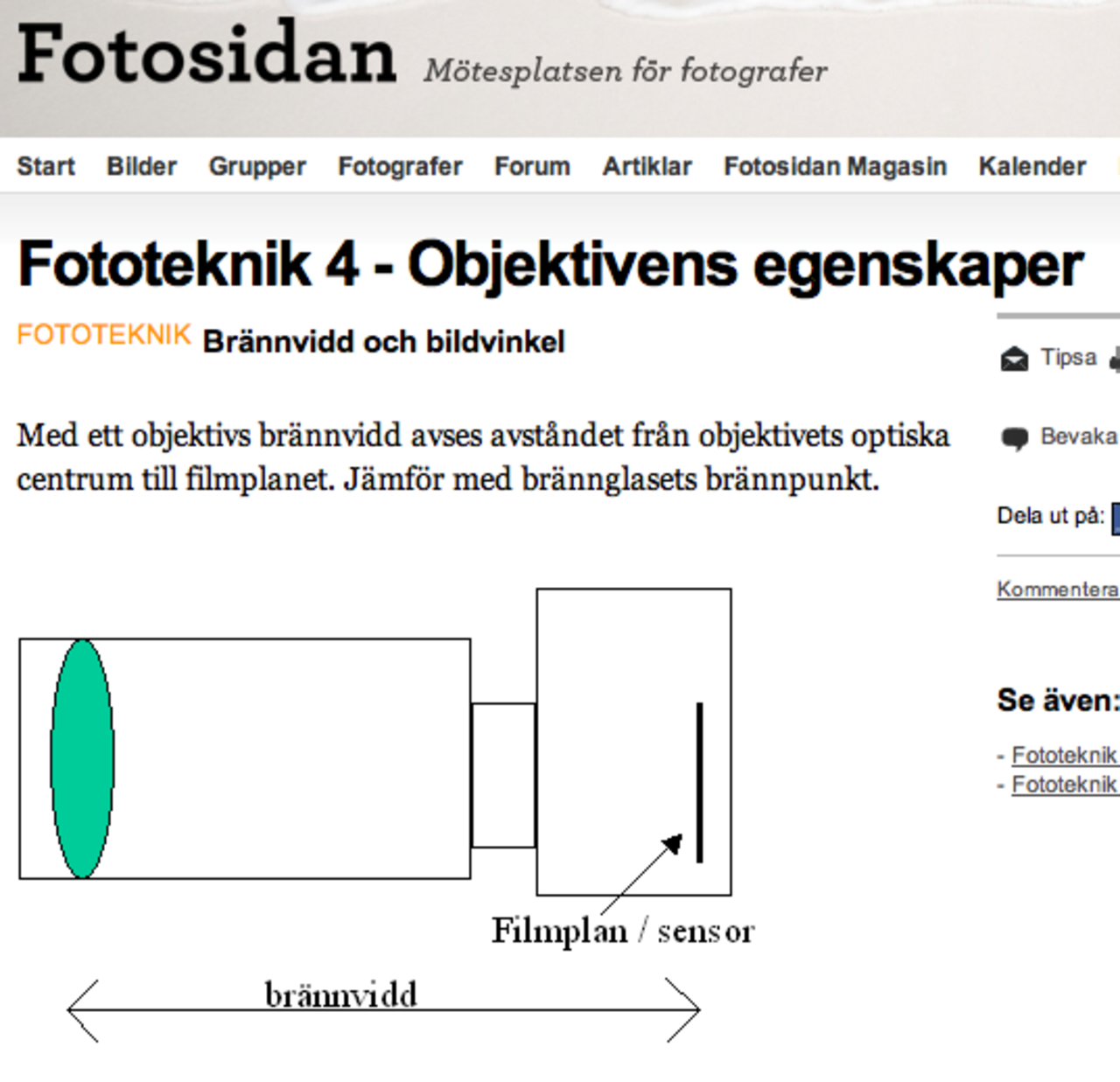 Objektivets olika egenskaper