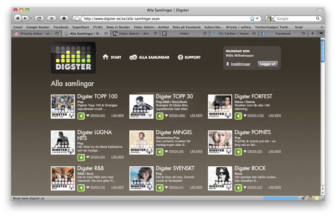 Digster gör listor med musik