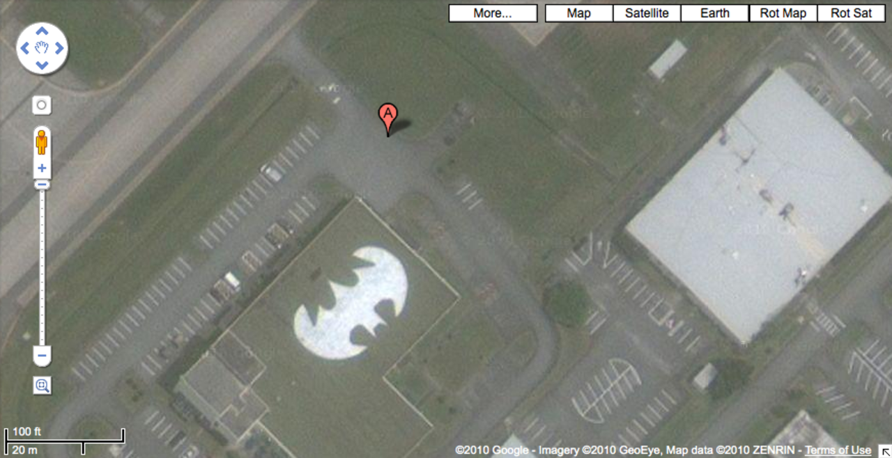 Batman hittad via Google Maps