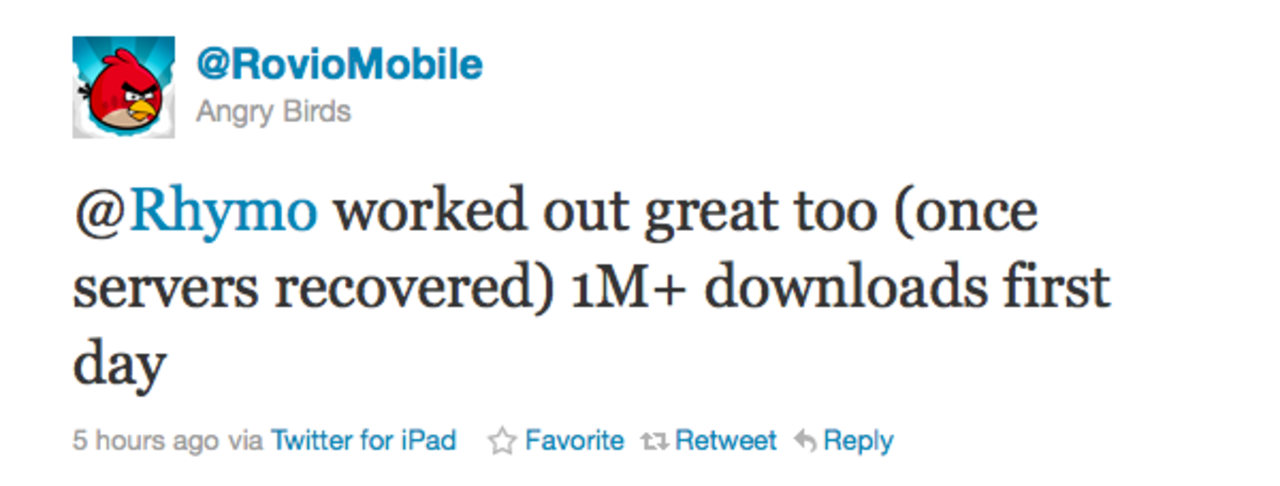 Angry Birds till Android nedladdat en miljon gånger