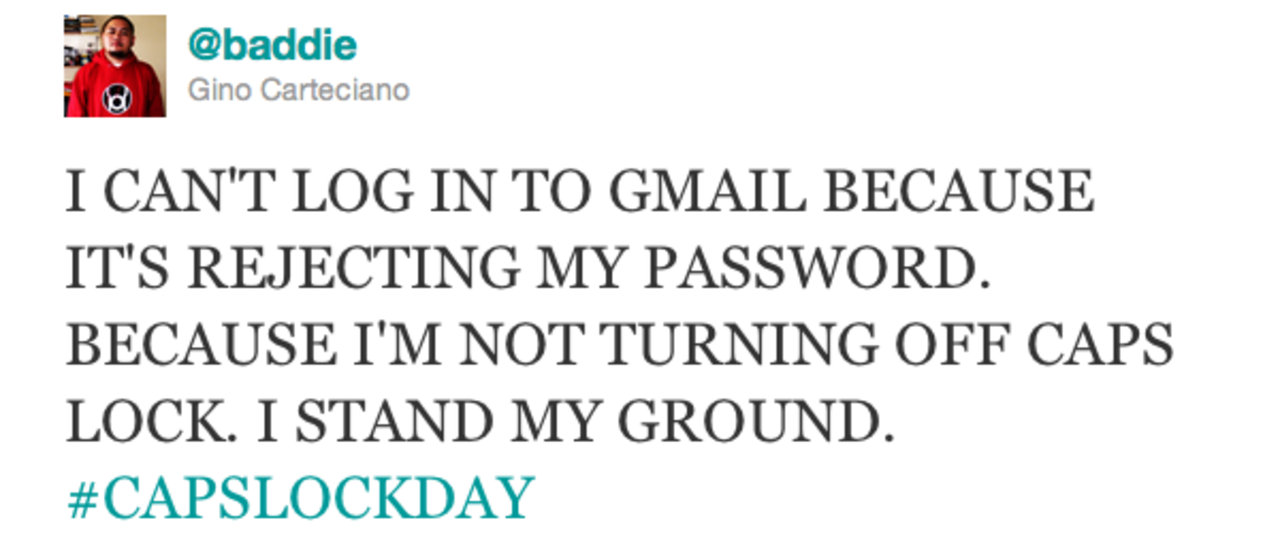 INTERNATIONAL CAPS LOCK DAY