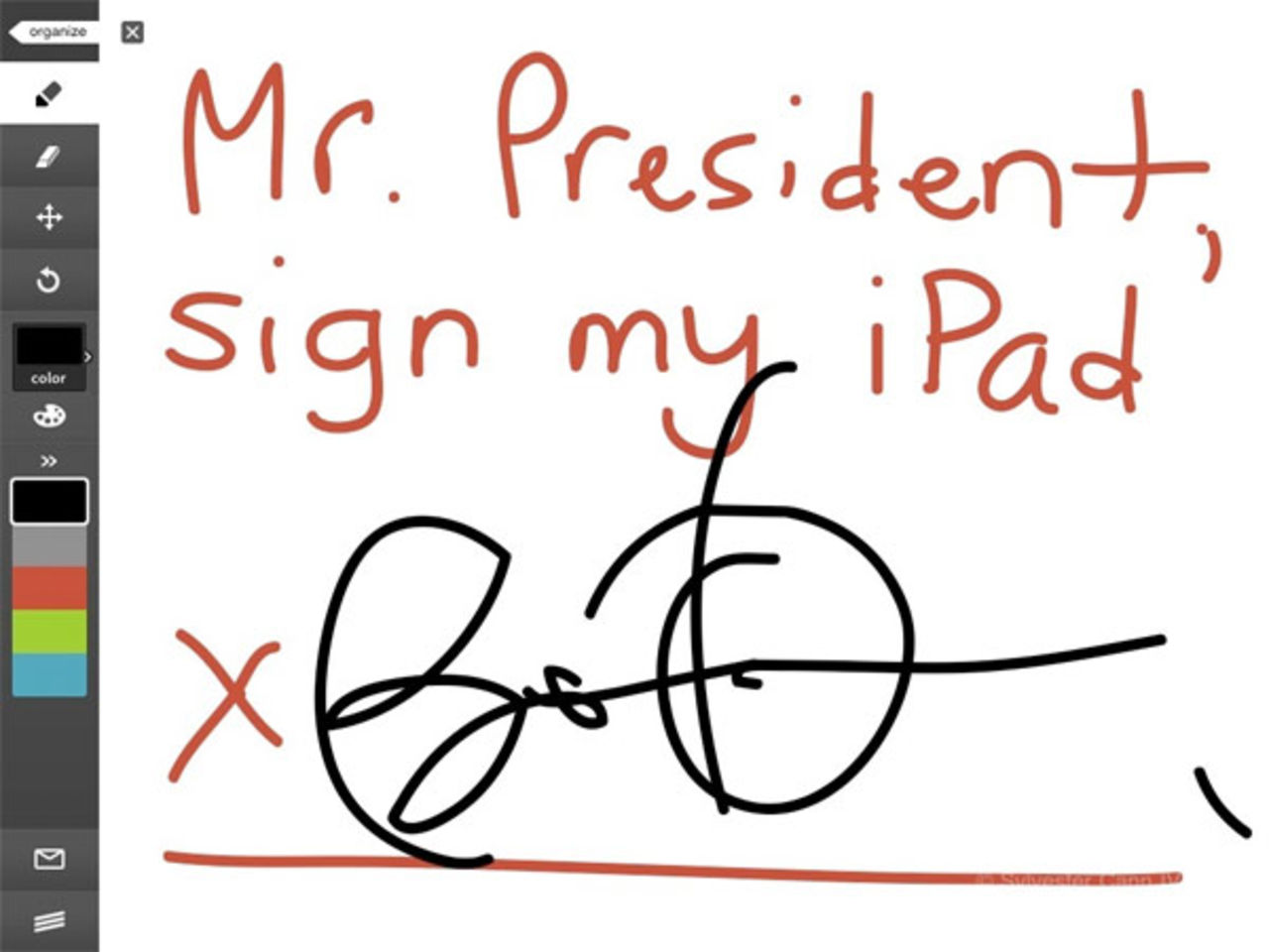 Obama signar en iPad