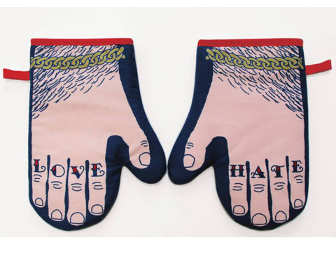 Vilken hand tar ut maten från ugnen?