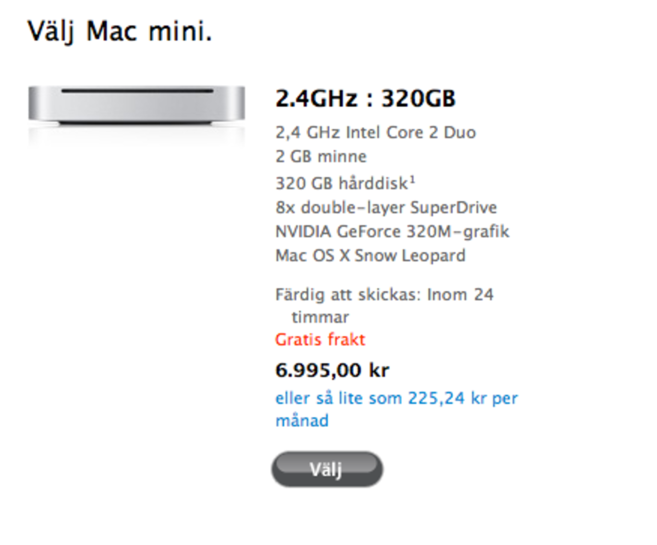 Prissänkning på Mac mini