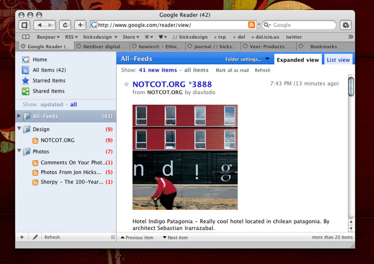 Gör Google Reader Mac-vacker