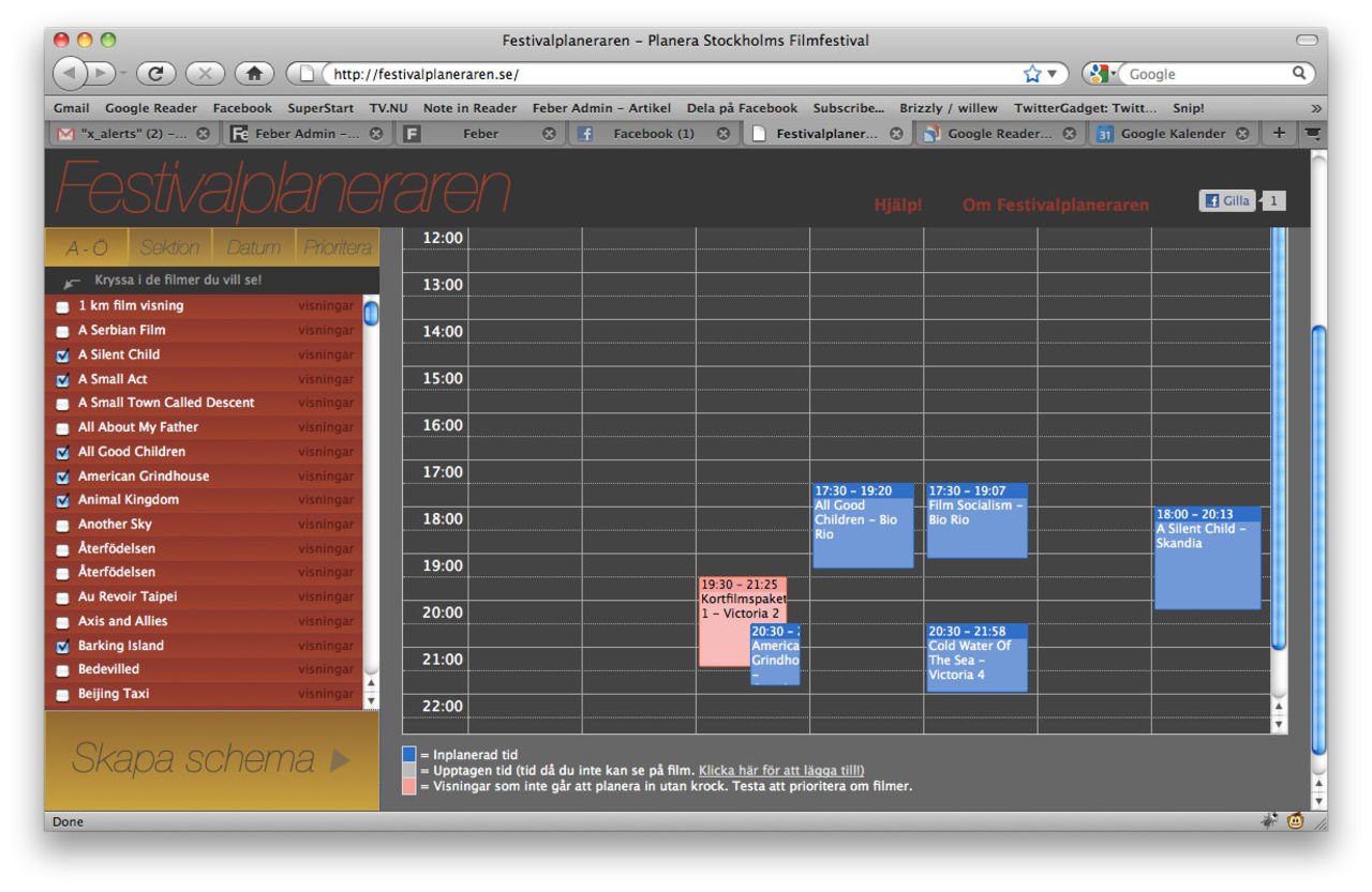 Festivalplaneraren - kalender till Stockholms Filmfestival