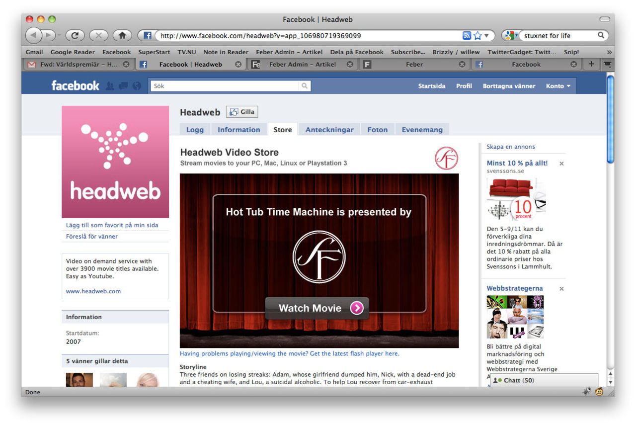 Headweb öppnar videobutik på Facebook