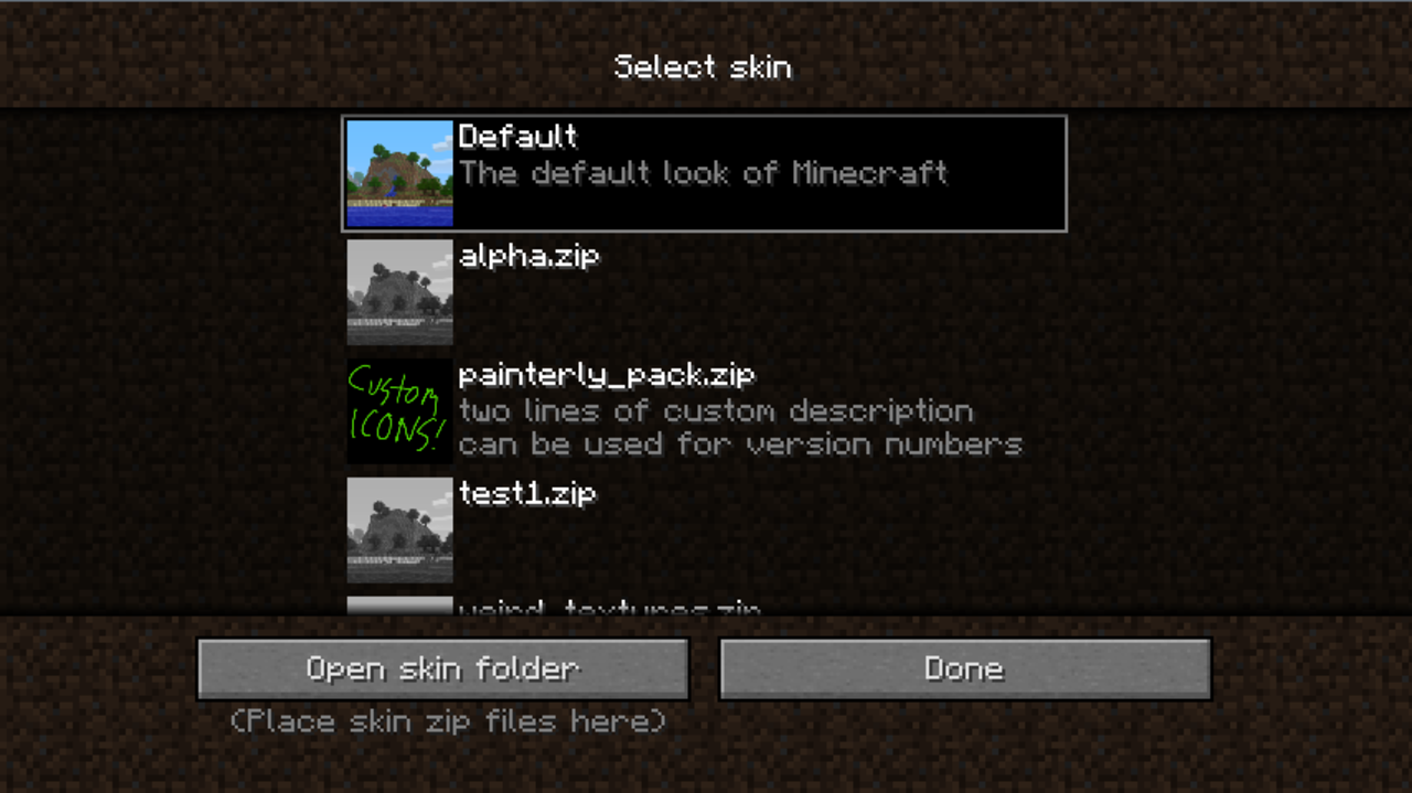 Officiellt skin-paketstöd för Minecraft