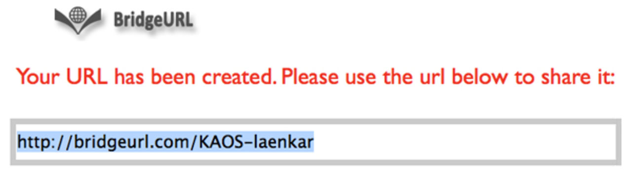 BridgeURL - korturl för multipla länkar