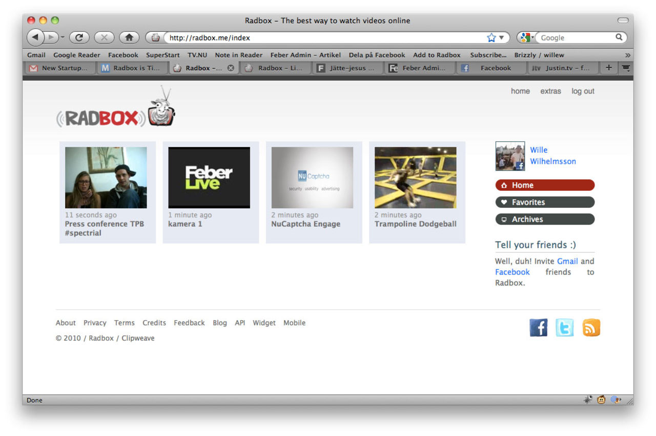 Lägg video på kö med Radbox