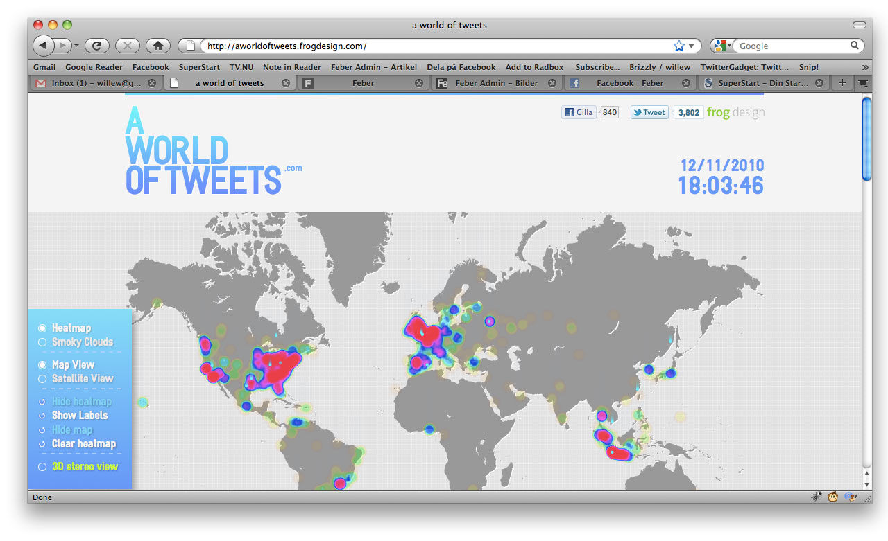 A World of Tweets visualiserar Twitter