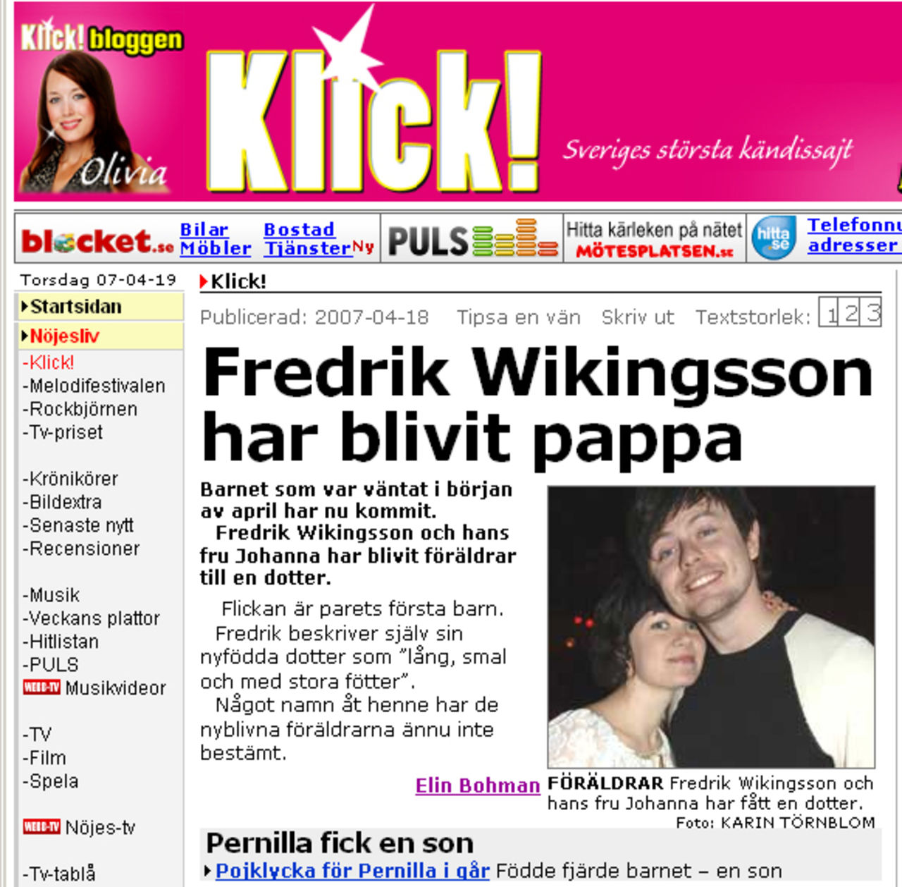En liten tös för Wikingsson