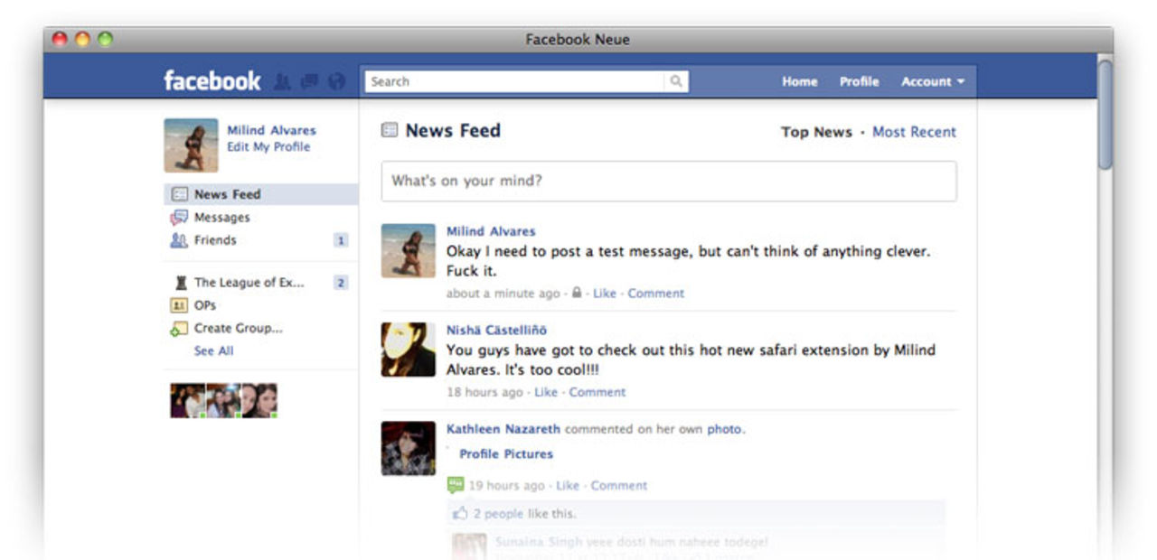 Snyggare Facebook i Safari och Chrome