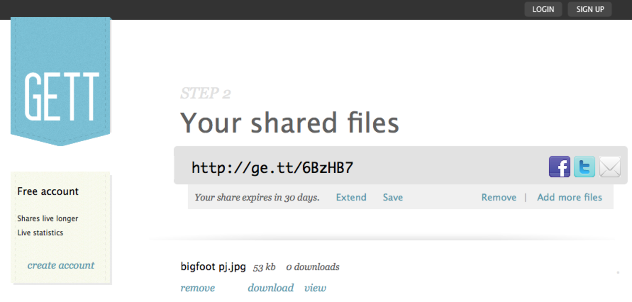 Gett - enkel fildelningstjänst