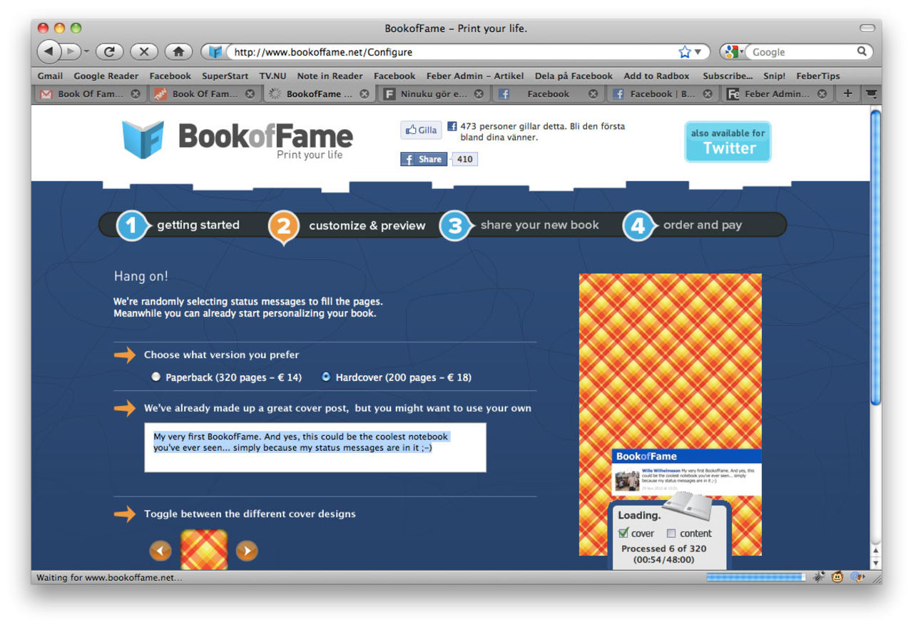 Gör en bok av ditt Facebook- eller Twitter-konto