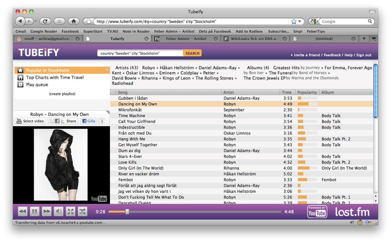 Tubeify - YouTube-jukebox