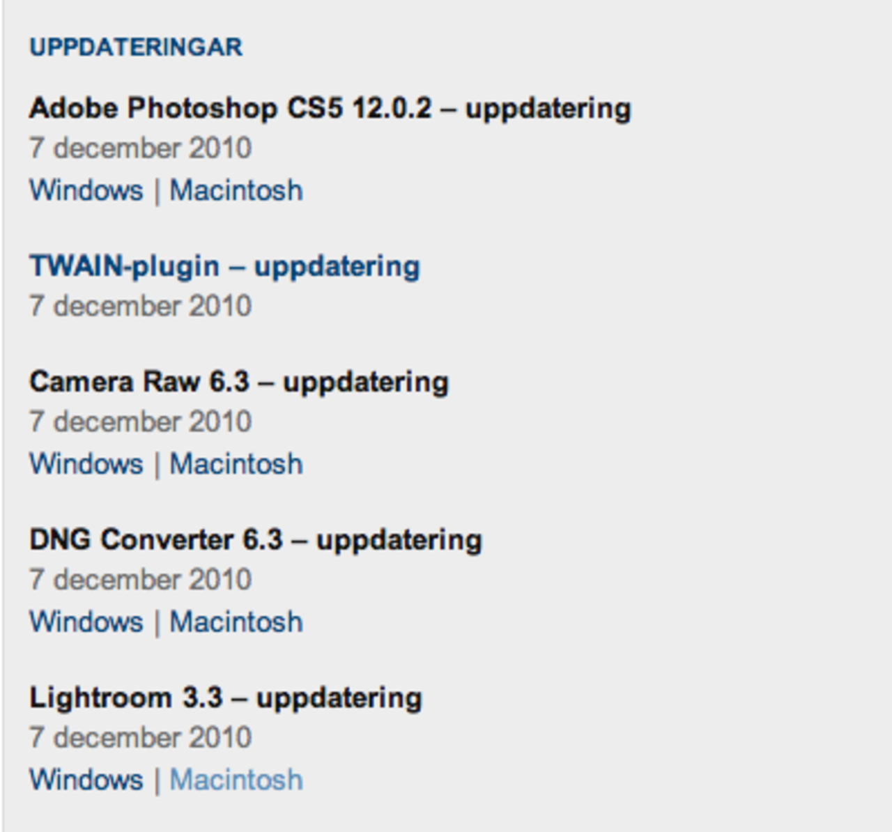 Lightroom 3.3 och Camera Raw 6.3 finns nu för nedladdning