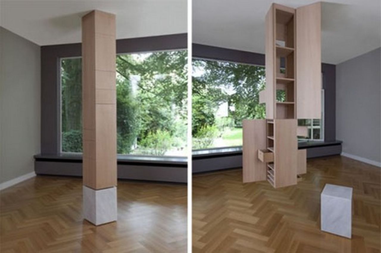 En pelare med förvaring