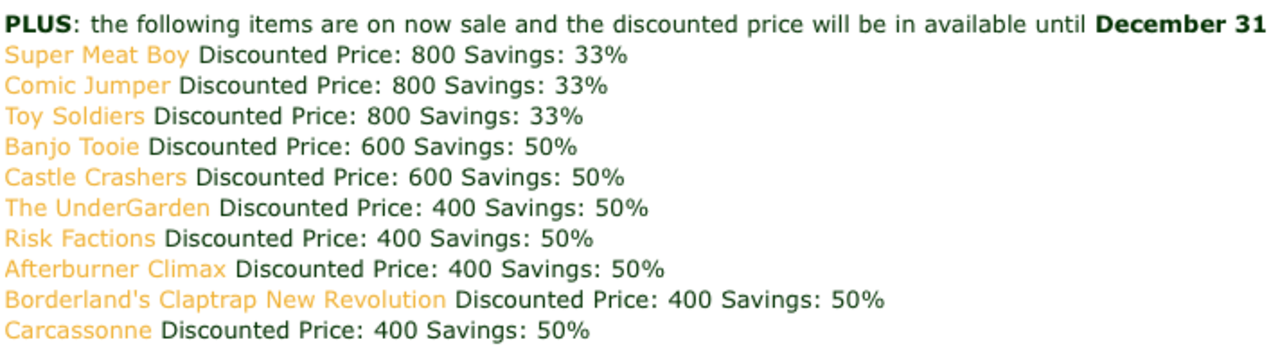 Fler XBL-erbjudanden