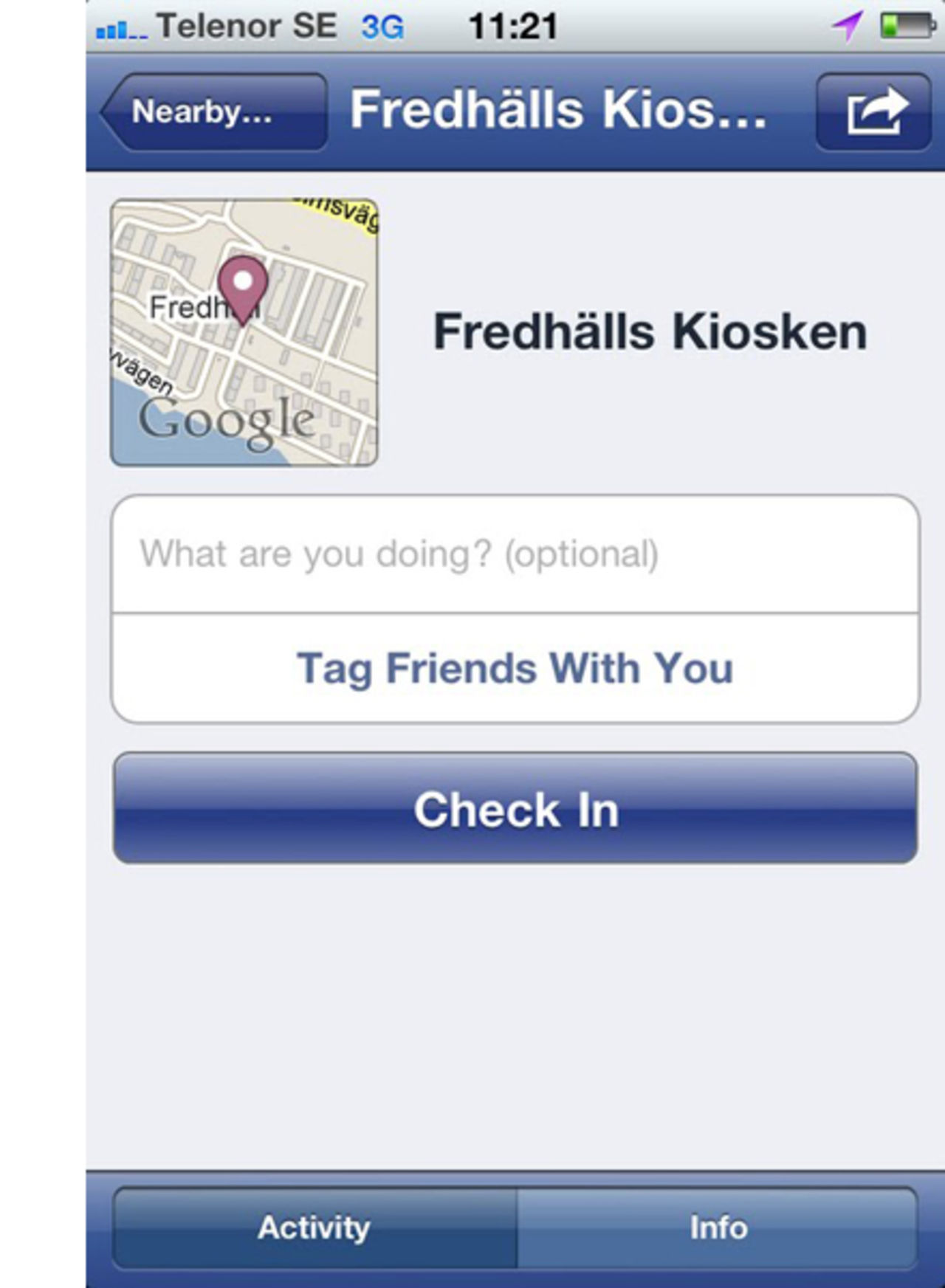 Facebook Places i Sverige
