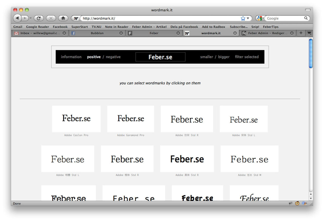 Wordmark - Smidigt typsnittsverktyg