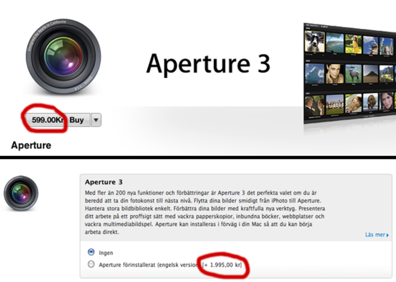Apple Aperture numera 70% billigare
