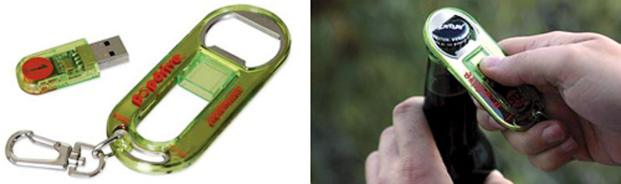 Popdrive - USB-minne och kapsylöppnare i ett