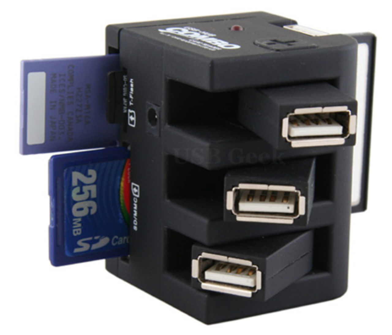 USB-hub med minneskortsläsare