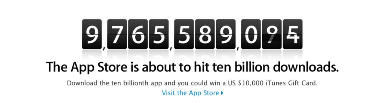 Apple närmar sig 10 miljarder (!) nedladdade appar